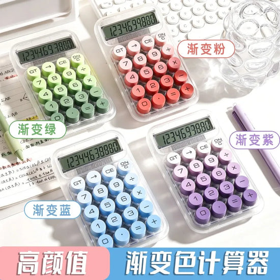 Circular Mechanical Keyboard, Computer Gradient Color, Portable and High-value Dopamine Calculator, Student Office Goddess Style
