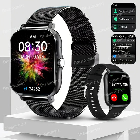 Smartwatch, Full Touchscreen for Men and Women, Wireless Bluetooth for Making/Answering Calls, 100+ Sports Modes