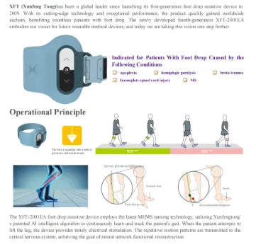 Wearable Technology walking aid FES Nerve and Muscle Stimulator X2001EA Foot Drop System